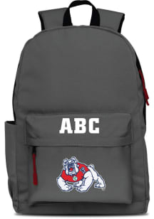Fresno State Bulldogs Grey Personalized Monogram Campus Backpack