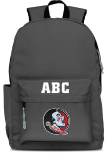 Florida State Seminoles Grey Personalized Monogram Campus Backpack