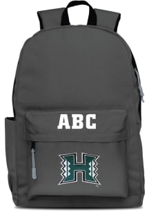 Hawaii Warriors Grey Personalized Monogram Campus Backpack