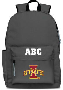 Iowa State Cyclones Grey Personalized Monogram Campus Backpack