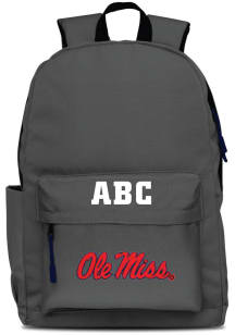 Ole Miss Rebels Grey Personalized Monogram Campus Backpack
