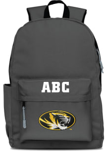 Missouri Tigers Grey Personalized Monogram Campus Backpack