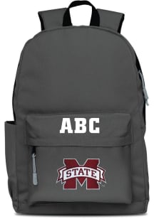 Mississippi State Bulldogs Grey Personalized Monogram Campus Backpack