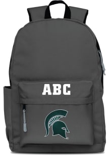 Michigan State Spartans Grey Personalized Monogram Campus Backpack