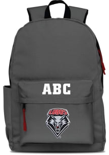 New Mexico Lobos Grey Personalized Monogram Campus Backpack