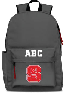 NC State Wolfpack Grey Personalized Monogram Campus Backpack