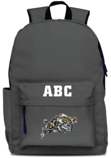 Navy Midshipmen Grey Personalized Monogram Campus Backpack
