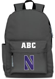 Northwestern Wildcats Grey Personalized Monogram Campus Backpack