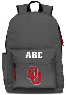 Oklahoma Sooners Grey Personalized Monogram Campus Backpack