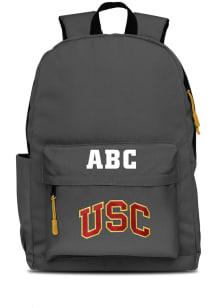 USC Trojans Grey Personalized Monogram Campus Backpack
