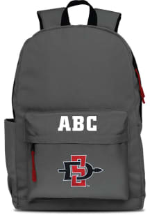 San Diego State Aztecs Grey Personalized Monogram Campus Backpack