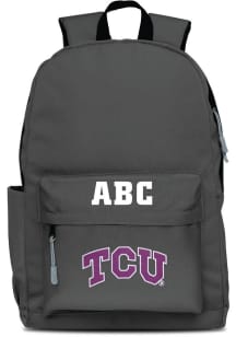 TCU Horned Frogs Grey Personalized Monogram Campus Backpack