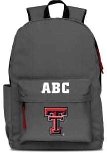Texas Tech Red Raiders Grey Personalized Monogram Campus Backpack