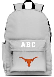 Texas Longhorns Grey Personalized Monogram Campus Backpack