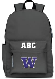 Washington Huskies Grey Personalized Monogram Campus Backpack