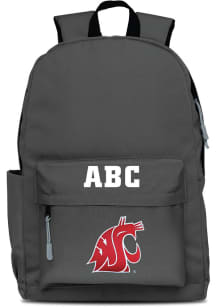 Washington State Cougars Grey Personalized Monogram Campus Backpack
