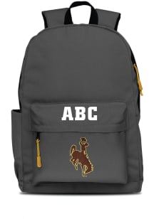 Wyoming Cowboys Grey Personalized Monogram Campus Backpack