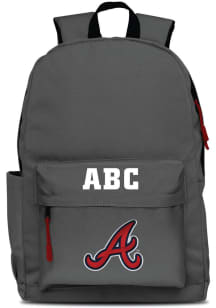 Atlanta Braves Grey Personalized Monogram Campus Backpack