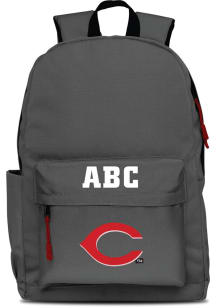 Cincinnati Reds Grey Personalized Monogram Campus Backpack