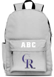 Colorado Rockies Grey Personalized Monogram Campus Backpack