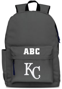 Kansas City Royals Grey Personalized Monogram Campus Backpack