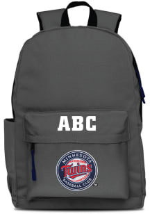 Minnesota Twins Grey Personalized Monogram Campus Backpack