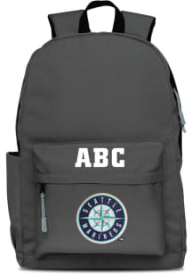 Seattle Mariners Grey Personalized Monogram Campus Backpack