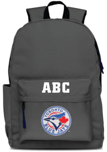 Toronto Blue Jays Grey Personalized Monogram Campus Backpack