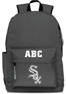 Chicago White Sox Grey Personalized Monogram Campus Backpack