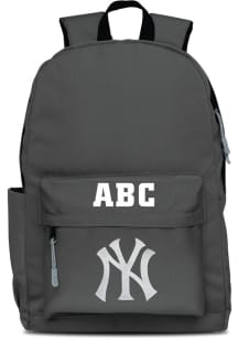 New York Yankees Grey Personalized Monogram Campus Backpack