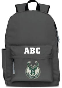 Milwaukee Bucks Grey Personalized Monogram Campus Backpack