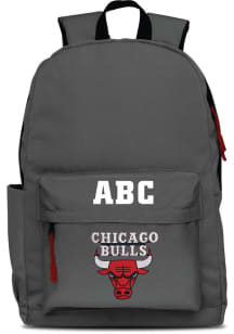 Chicago Bulls Grey Personalized Monogram Campus Backpack
