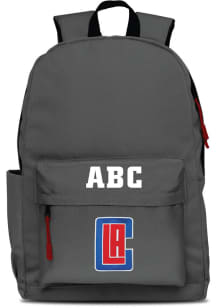 Los Angeles Clippers Grey Personalized Monogram Campus Backpack