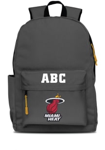 Miami Heat Grey Personalized Monogram Campus Backpack