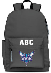Charlotte Hornets Grey Personalized Monogram Campus Backpack