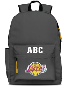 Los Angeles Lakers Grey Personalized Monogram Campus Backpack