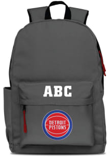 Detroit Pistons Grey Personalized Monogram Campus Backpack