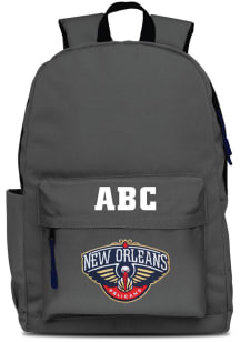 New Orleans Pelicans Grey Personalized Monogram Campus Backpack