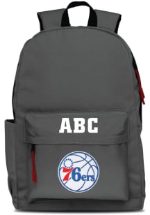 Philadelphia 76ers Grey Personalized Monogram Campus Backpack