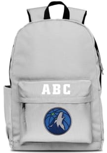 Minnesota Timberwolves Grey Personalized Monogram Campus Backpack