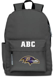 Baltimore Ravens Grey Personalized Monogram Campus Backpack