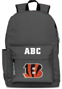 Cincinnati Bengals Grey Personalized Monogram Campus Backpack