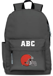 Cleveland Browns Grey Personalized Monogram Campus Backpack