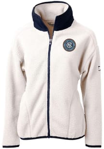 Cutter and Buck New York City FC Womens White Cascade Sherpa Light Weight Jacket
