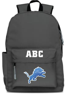 Detroit Lions Grey Personalized Monogram Campus Backpack