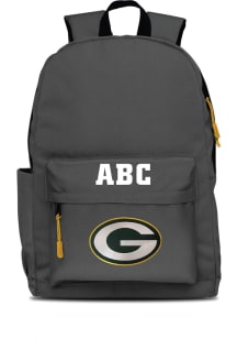 Green Bay Packers Grey Personalized Monogram Campus Backpack