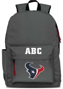 Houston Texans Grey Personalized Monogram Campus Backpack