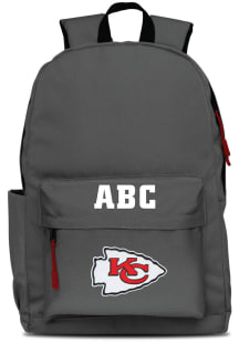 Kansas City Chiefs Grey Personalized Monogram Campus Backpack