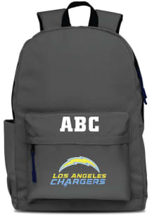 Los Angeles Chargers Grey Personalized Monogram Campus Backpack