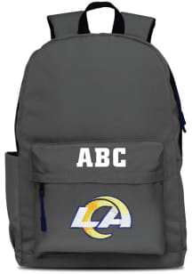 Los Angeles Rams Grey Personalized Monogram Campus Backpack